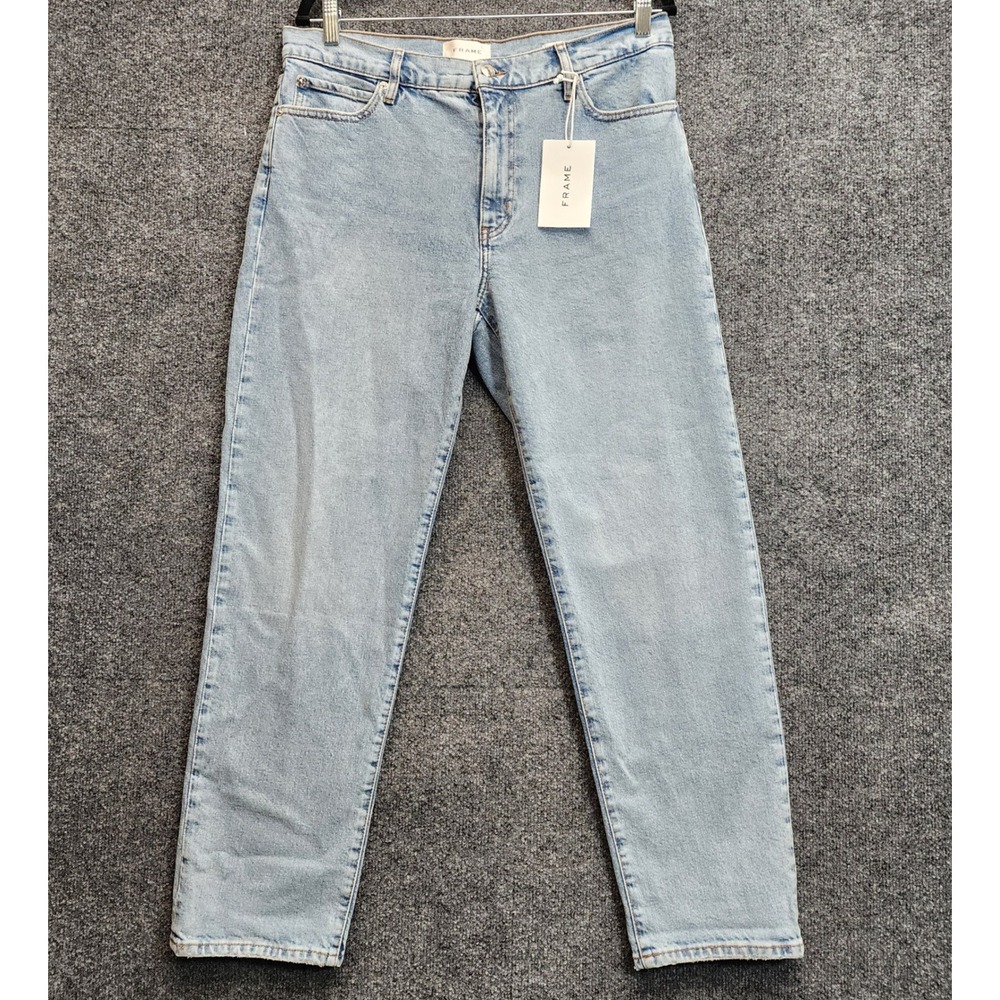 NWT FRAME The Borrowed Mid Rise Straight Leg Relaxed Premium Denim Jeans 30